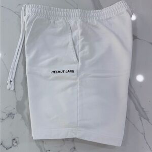 NWOT Mens Helmut Lang White Elastic Drawstring Shorts
